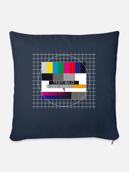 Testbild Fernsehen Bildschirm Sendeschluss Display - Sofakissenbezug 45 x 45 cm - Navy