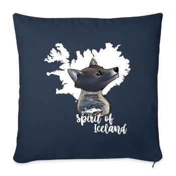 Polar fox Iceland - Sofa pillowcase 17,3'' x 17,3'' (45 x 45 cm) - navy - Front