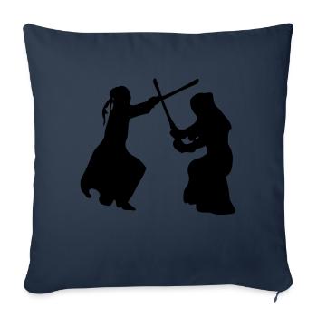 Arts martiaux Kendo -3 - Housse de coussin décorative 45 x 45 cm - bleu marine - Devant