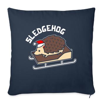 Sledgehog Hedgehog XMAS Weihnachten Igel Wortspiel - Sofakissenbezug 45 x 45 cm - Navy - Vorne