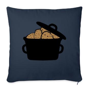 saucepan pot many heap design potato food - Sofa pillowcase 17,3'' x 17,3'' (45 x 45 cm) - navy - Front
