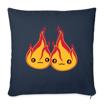 2 amis en couple amoureux couple amoureux en sat sat - Housse de coussin décorative 45 x 45 cm - bleu marine - Devant