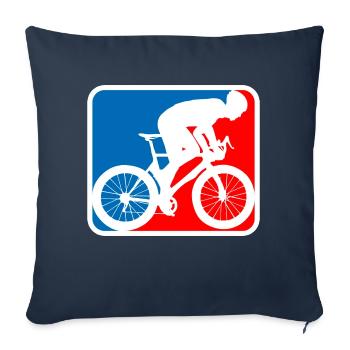 logo de vélo de route - Housse de coussin décorative 45 x 45 cm - bleu marine - Devant