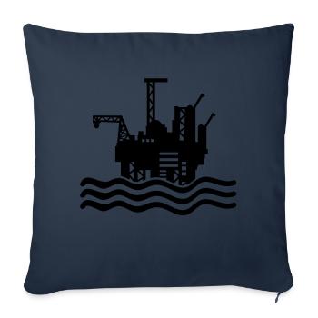 bohrinsel_design_t1 - Sofakissenbezug 45 x 45 cm - Navy - Vorne