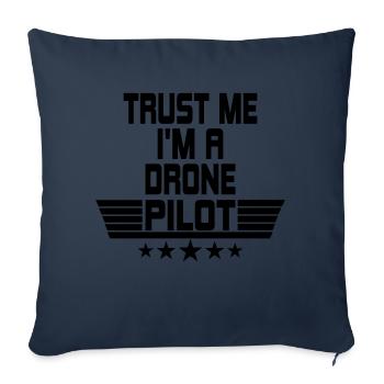 Drone Drone Quadrocopter Modèle de modèle cadeau pilote - Housse de coussin décorative 45 x 45 cm - bleu marine - Devant