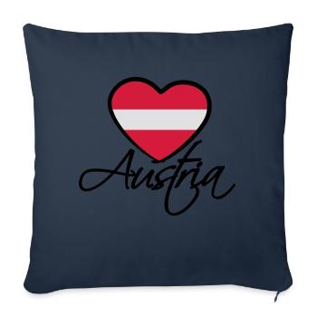 Austria Love Heart - Sofa pillowcase 17,3'' x 17,3'' (45 x 45 cm) - navy - Front