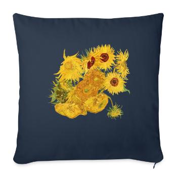 Tournesols Van Gogh Tournesols - Housse de coussin décorative 45 x 45 cm - bleu marine - Devant