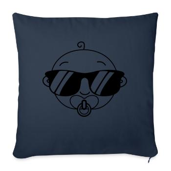 bébé - Housse de coussin décorative 45 x 45 cm - bleu marine - Devant