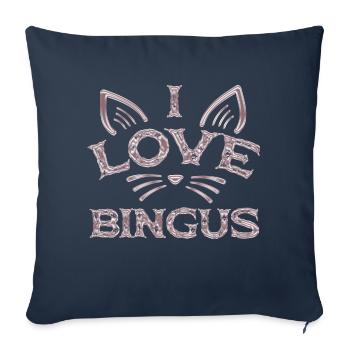 Bingus Cat - Sofa pillowcase 17,3'' x 17,3'' (45 x 45 cm) - navy - Front