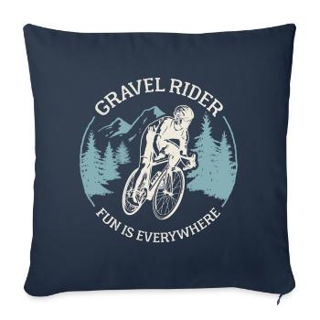 Gravel Rider Gravel Bike Road Bike Offroad Bike - Sofa pillowcase 17,3'' x 17,3'' (45 x 45 cm) - navy - Front