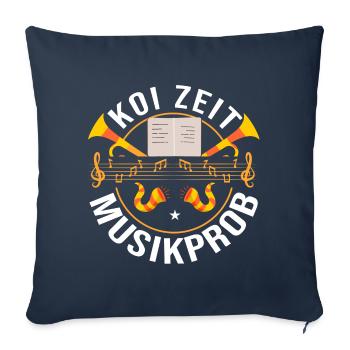 Koi Zeit schwäbisch Musikprob - Sofakissenbezug 45 x 45 cm - Navy - Vorne