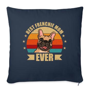 Meilleur(e) Français Bulldog Mama - Housse de coussin décorative 45 x 45 cm - bleu marine - Devant