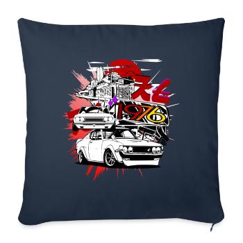 Skyline Japan Auto - Sofakissenbezug 45 x 45 cm - Navy - Vorne