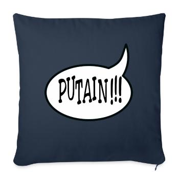 Putain !!! - Housse de coussin décorative 45 x 45 cm - bleu marine - Devant