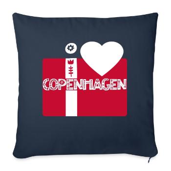 Copenhague - Housse de coussin décorative 45 x 45 cm - bleu marine - Devant