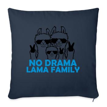Parents No Drama Llama - Sofa pillowcase 17,3'' x 17,3'' (45 x 45 cm) - navy - Front