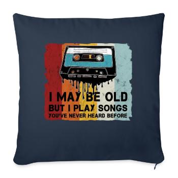 Rétro Cassette Cool Dicton - Housse de coussin décorative 45 x 45 cm - bleu marine - Devant