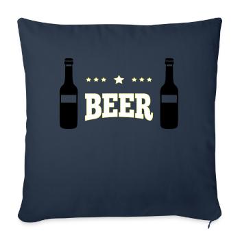 Bière - Housse de coussin décorative 45 x 45 cm - bleu marine - Devant