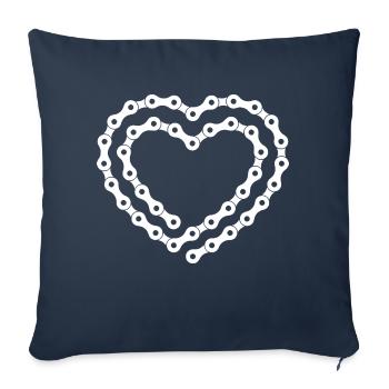 bicycle chain heart Design for a bicycle fan - Sofa pillowcase 17,3'' x 17,3'' (45 x 45 cm) - navy - Front