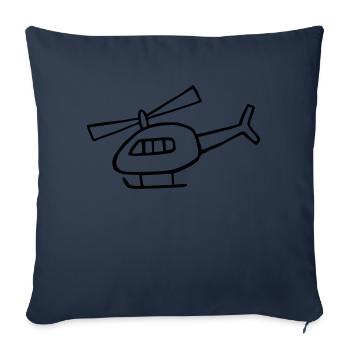 Hélicoptère - Housse de coussin décorative 45 x 45 cm - bleu marine - Devant