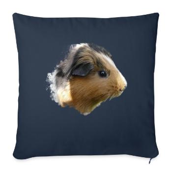 Cochon d’Inde Animal mignon Rongeur Cochon animal Cochon - Housse de coussin décorative 45 x 45 cm - bleu marine - Devant