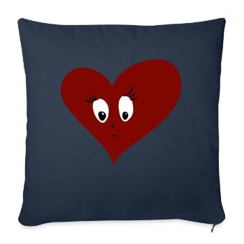 Herz - süß - sensibel - traurig - Sofakissenbezug 45 x 45 cm - Navy - Vorne