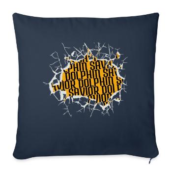 Caribbean Cute Abuse Boat Bday Sea Background - Sofa pillowcase 17,3'' x 17,3'' (45 x 45 cm) - navy - Front