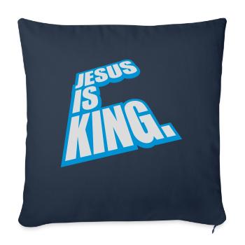 jesus is king quote - Sofa pillowcase 17,3'' x 17,3'' (45 x 45 cm) - navy - Front