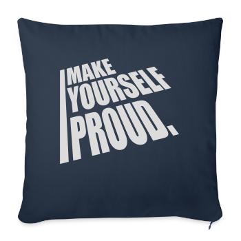 Faites-vous fier de la citation - Housse de coussin décorative 45 x 45 cm - bleu marine - Devant