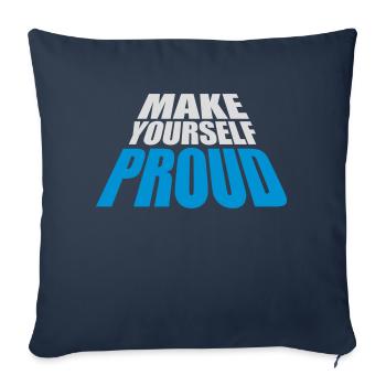 Faites-vous fier de la citation - Housse de coussin décorative 45 x 45 cm - bleu marine - Devant