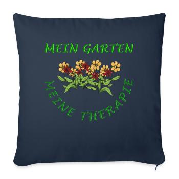 Ich brauche keine Therapie, ich habe meinen Garten - Sofakissenbezug 45 x 45 cm - Navy - Vorne