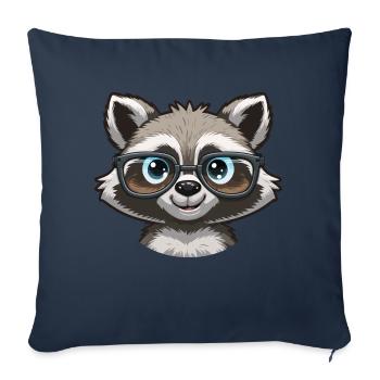 Cute cute raccoon with glasses - Sofa pillowcase 17,3'' x 17,3'' (45 x 45 cm) - navy - Front