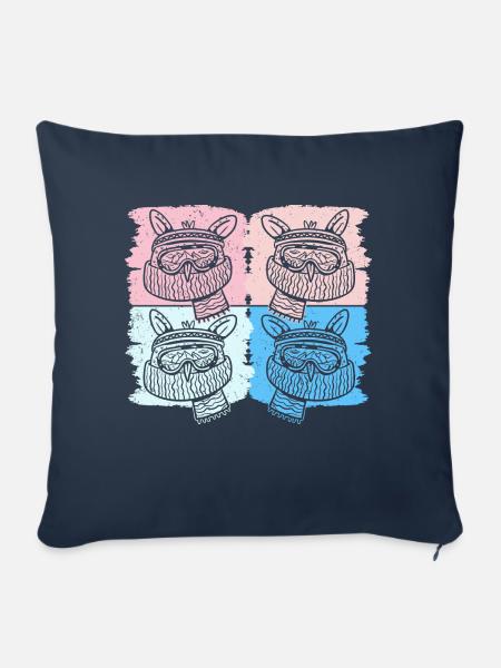 Frieren - Owl Froze Retro - Sofakissenbezug 45 x 45 cm - Navy