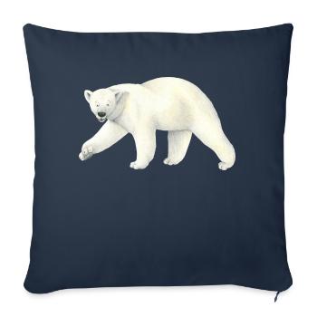 Ours polaire - Housse de coussin décorative 45 x 45 cm - bleu marine - Devant