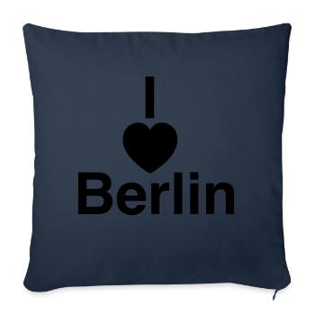 Cooles „I Love Berlin“ Design für sie und ihn - Sofakissenbezug 45 x 45 cm - Navy - Vorne
