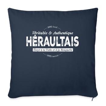 Héraultais de l'Hérault - Housse de coussin décorative 45 x 45 cm - bleu marine - Devant