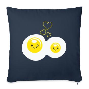 Fried Eggs Love - Sofa pillowcase 17,3'' x 17,3'' (45 x 45 cm) - navy - Front