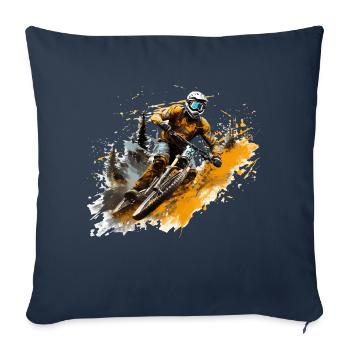 Mountain Biker Design Freestyle Mountain Bike - Sofa pillowcase 17,3'' x 17,3'' (45 x 45 cm) - navy - Front
