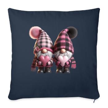 Rose Valentine Gnome 14 removebg aperçu - Housse de coussin décorative 45 x 45 cm - bleu marine - Devant