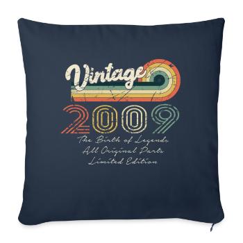 Génial depuis 2009 anniversaire 2009 millésime 200 - Housse de coussin décorative 45 x 45 cm - bleu marine - Devant