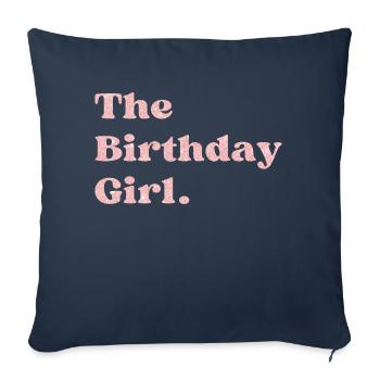 The Birthday girl rose - Housse de coussin décorative 45 x 45 cm - bleu marine - Devant