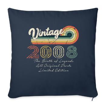 Awesome Since 2008 Anniversary 2008 Vintage 200 - Sofa pillowcase 17,3'' x 17,3'' (45 x 45 cm) - navy - Front