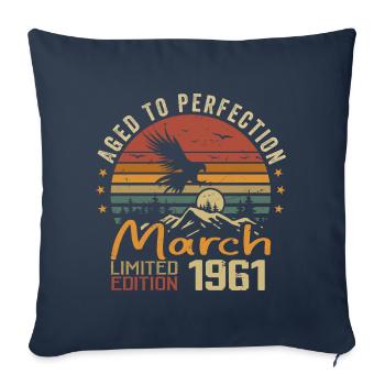 The Legends Were Born in March 1961 Vintage Retro - Sofa pillowcase 17,3'' x 17,3'' (45 x 45 cm) - navy - Front