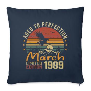 Les Légendes Sont Nées en Mars 1989 Vintage Retro - Housse de coussin décorative 45 x 45 cm - bleu marine - Devant