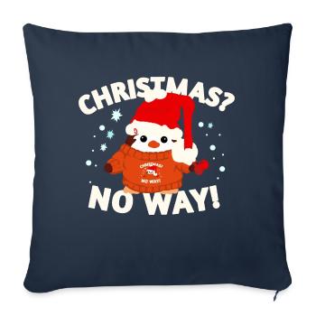 Drôle de pingouin de Noël - Housse de coussin décorative 45 x 45 cm - bleu marine - Devant