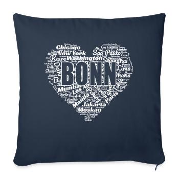 BONN - Housse de coussin décorative 45 x 45 cm - bleu marine - Devant