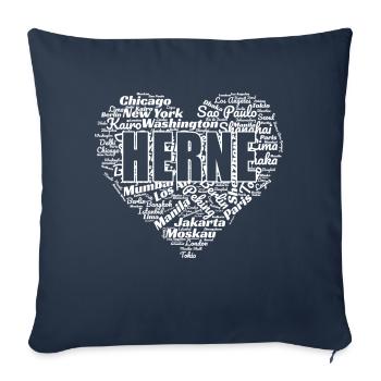 HERNE - Housse de coussin décorative 45 x 45 cm - bleu marine - Devant