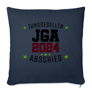 Enterrement de vie de garçon enterrement de vie de garçon 2024 - Housse de coussin décorative 45 x 45 cm - bleu marine - Devant