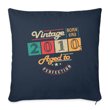 Original 2010 Vintage - 2010 Birthday Gift - Sofa pillowcase 17,3'' x 17,3'' (45 x 45 cm) - navy - Front