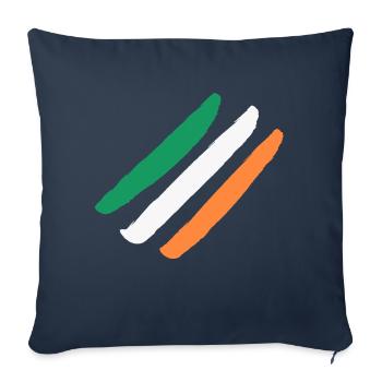 Irlande / Drapeau de l’Irlande - Diagonal - Élégant - Housse de coussin décorative 45 x 45 cm - bleu marine - Devant